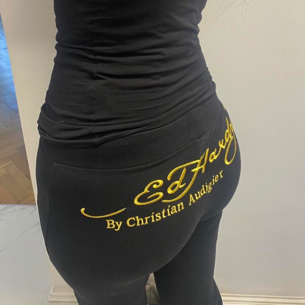 Ed hardy black sweatpants size M